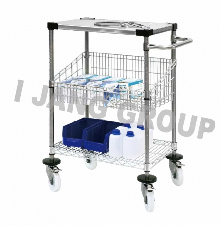 SOLID STAINLESS STEEL SHELVES TROLLEY